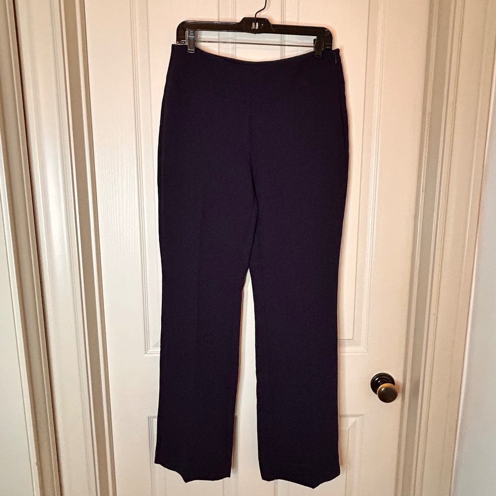 Cabi Navy Blue Straight Leg Dress Pants Side Zip Trousers Style 117 Womens 8